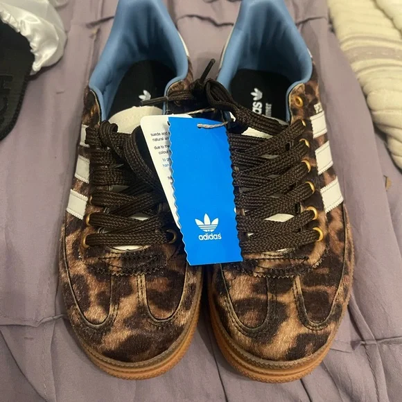 adidas Spezial Leopard Print Sneakers - Brown/White/Blue - Picture 2 of 6